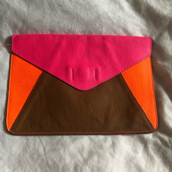 GAP Handbags - Gap Suede Leather Neon Clutch